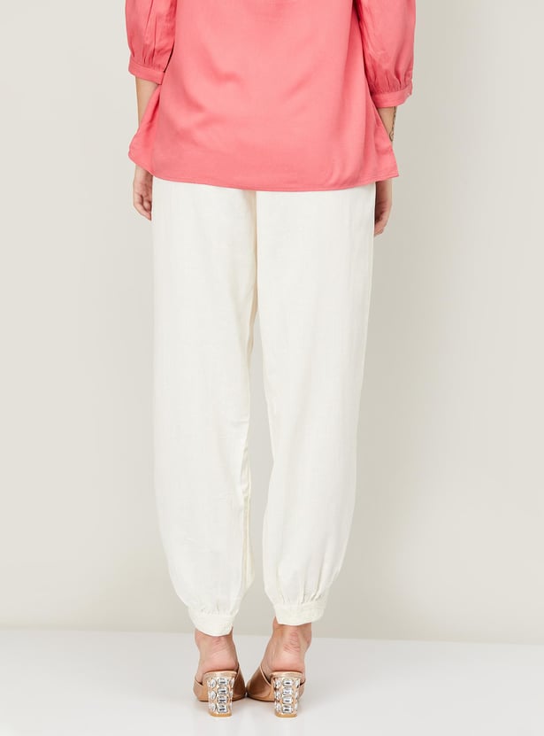 GLOBAL DESI Women Solid Straight Pants
