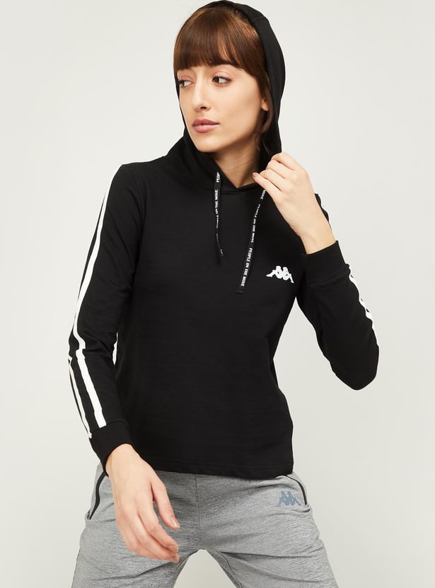 Buy KAPPA Women Striped Sports Hoodie Sweatshirt from Kappa at 