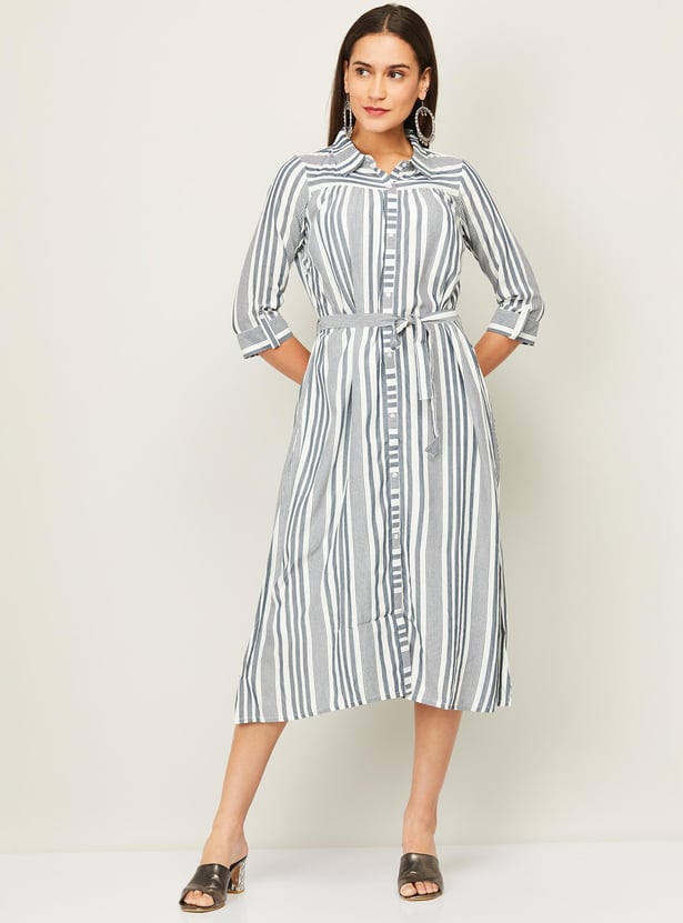 AURELIA Women Striped Shirt Dress