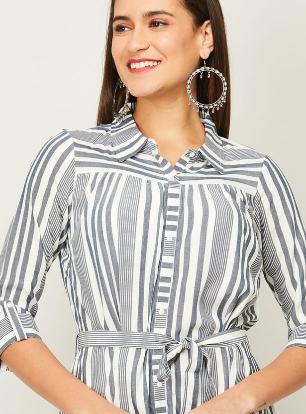 AURELIA Women Striped Shirt Dress