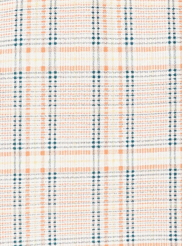 AURELIA Women Checked Three-quarter Sleeves Straight Kurta