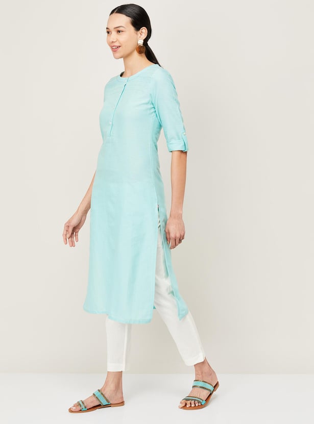 W Women Solid Straight Kurta