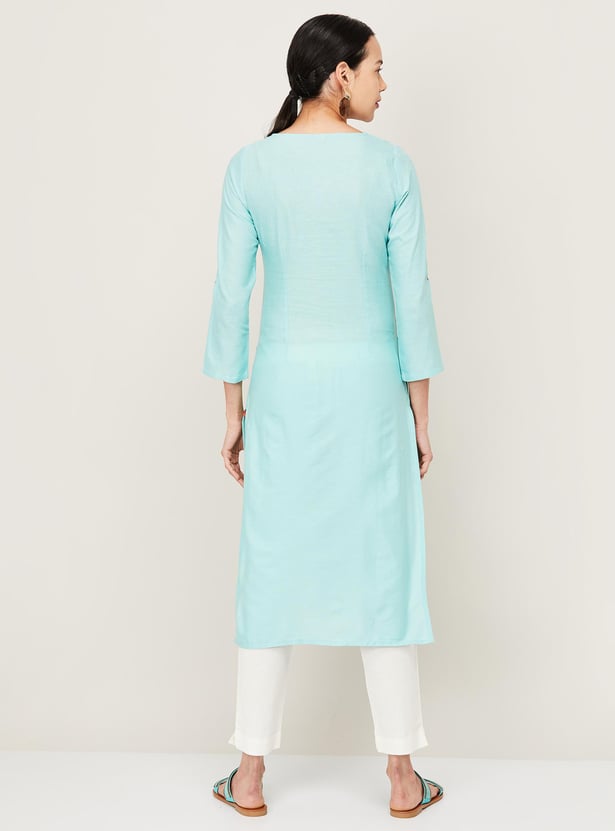 W Women Solid Straight Kurta