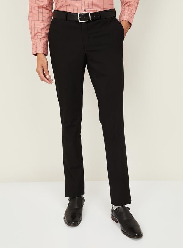 BLACKBERRYS Men Solid Super Slim Fit Formal Trousers