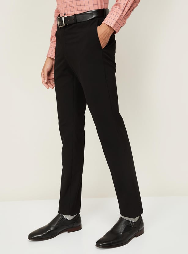 BLACKBERRYS Men Solid Super Slim Fit Formal Trousers