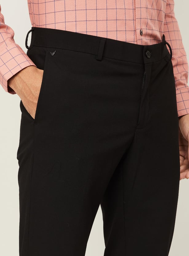 BLACKBERRYS Men Solid Super Slim Fit Formal Trousers