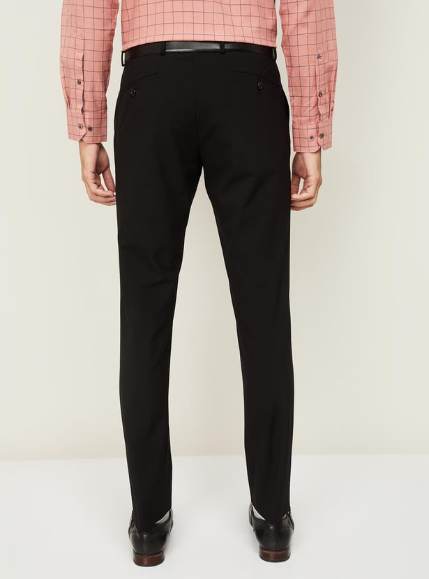 BLACKBERRYS Men Solid Super Slim Fit Formal Trousers