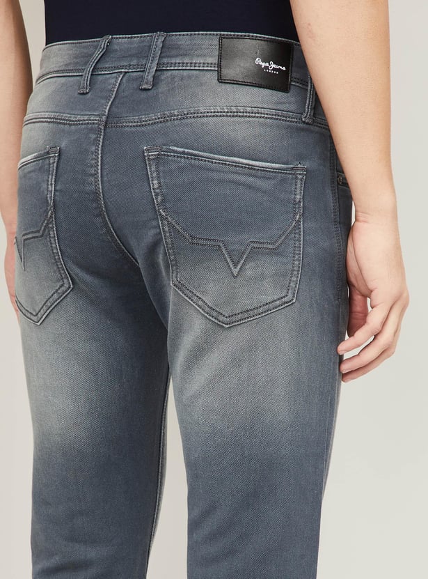 PEPE JEANS Men Stonewashed Skinny Fit Jeans
