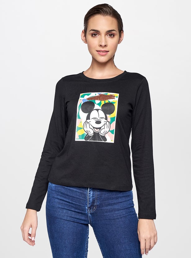 AND Women Printed Full Sleeves T-shirt