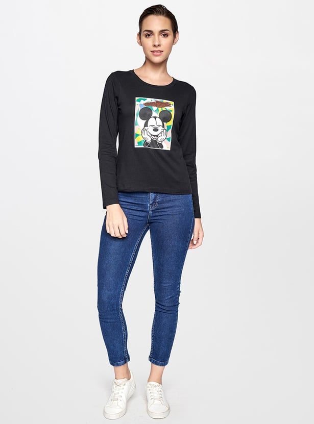 AND Women Printed Full Sleeves T-shirt