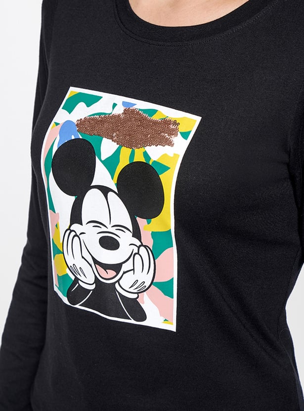 AND Women Printed Full Sleeves T-shirt