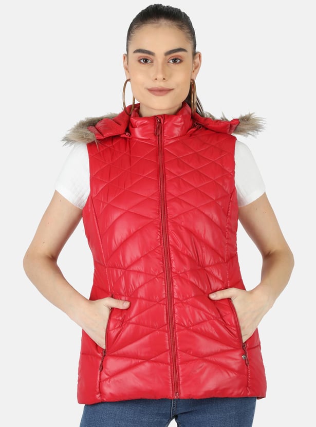 Buy MONTE CARLO Women Solid Sleeveless Parka Jacket from Monte Carlo at just INR 3245.0