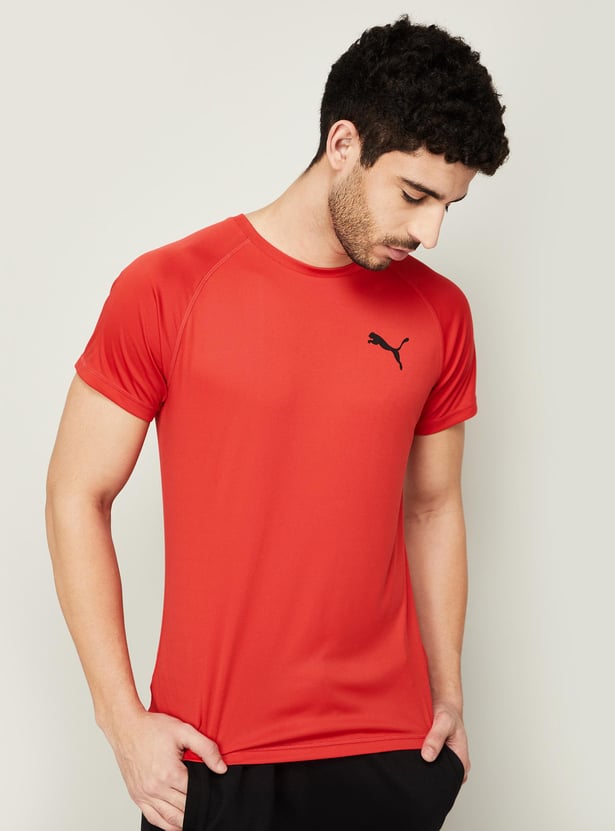PUMA Men Colorblocked Back Regular Fit Crew Neck T-shirt