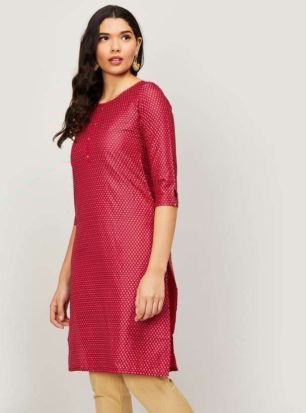 SPAN Women Printed Woven Straight Kurta