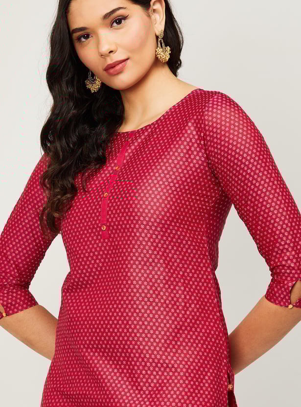SPAN Women Printed Woven Straight Kurta