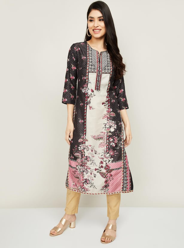 BIBA Women Printed Straight Kurta