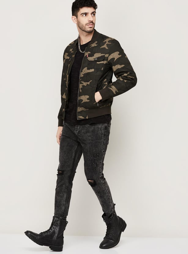 Belvet Camo Reversible MA-1 Jacket Black MA-1 Puffer Bomber Camo