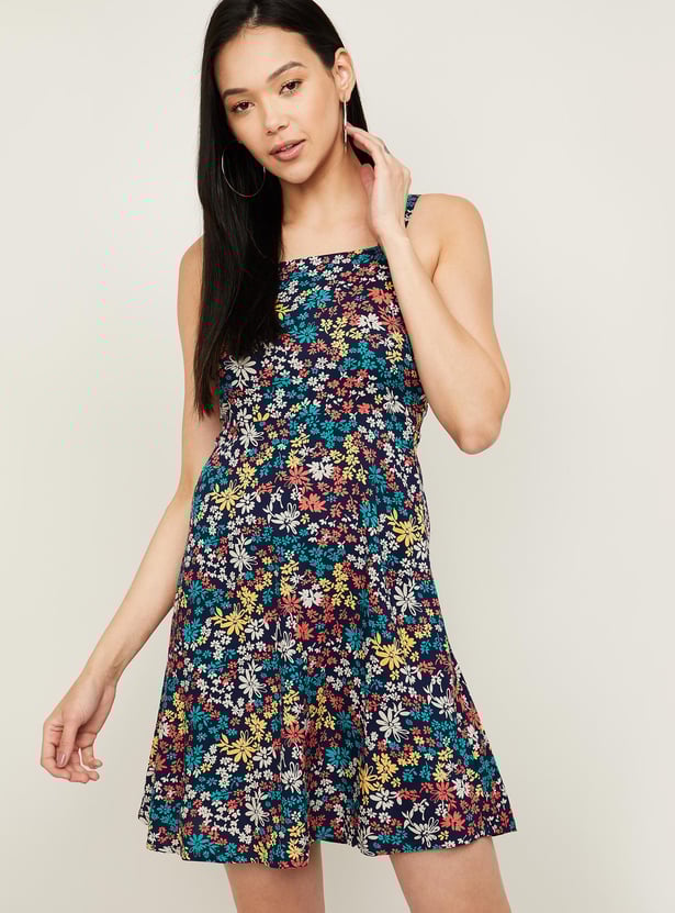 GINGER Women Floral Printed A-Line Mini Dress