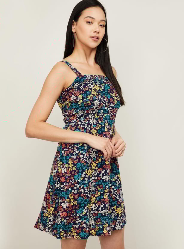 GINGER Women Floral Printed A-Line Mini Dress