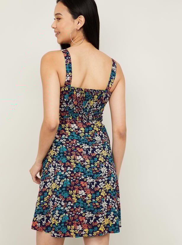 GINGER Women Floral Printed A-Line Mini Dress