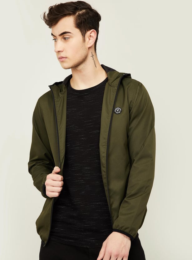 VH SPORTS Men Textured Full Sleeve Bomber Jacket