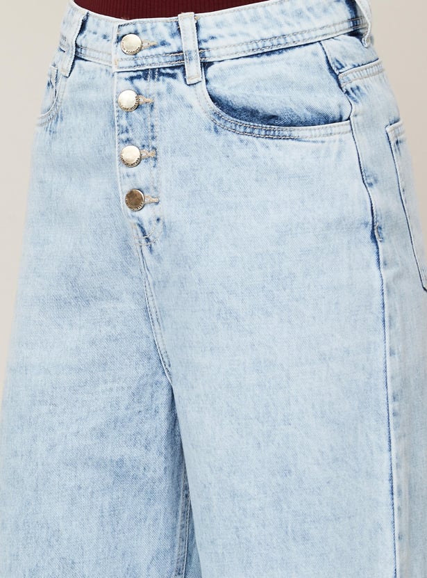 FAME FOREVER Women Light Washed Flared Jeans