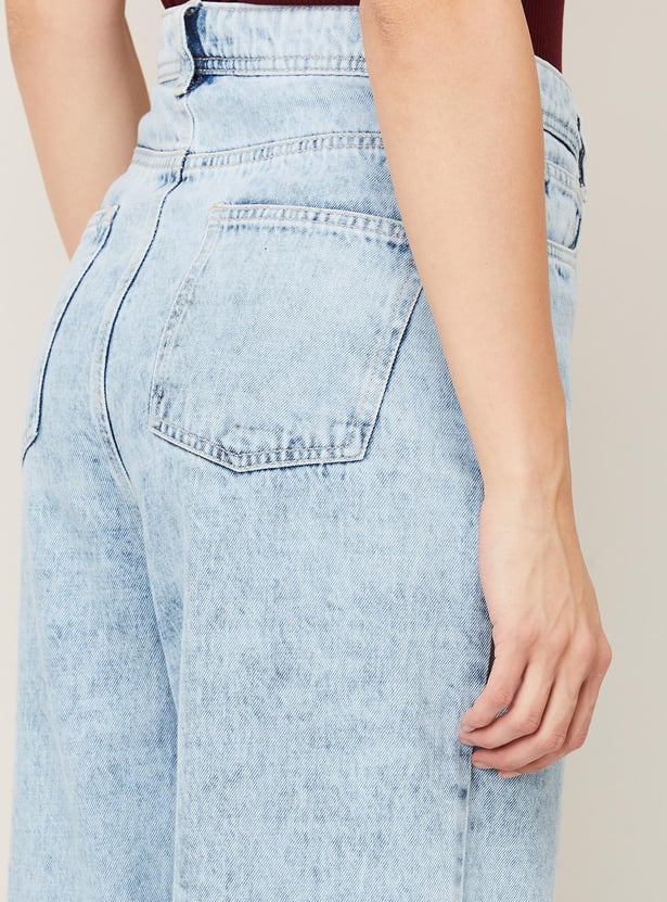FAME FOREVER Women Light Washed Flared Jeans