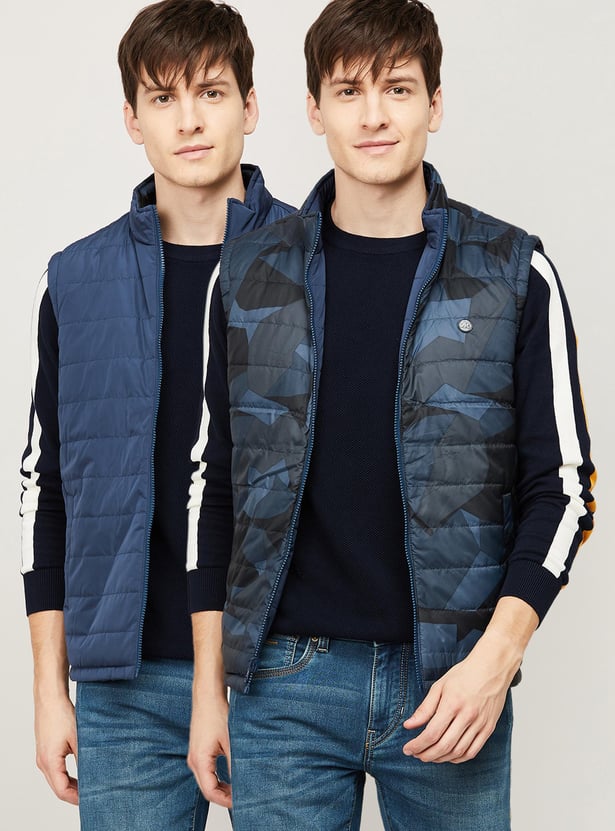 Buy KILLER Men Printed Reversible Sleeveless Puffer Jacket from Killer at just INR 3499.0