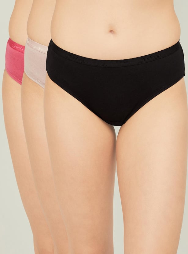 JOCKEY Solid Hipster Panties- Pack of 3