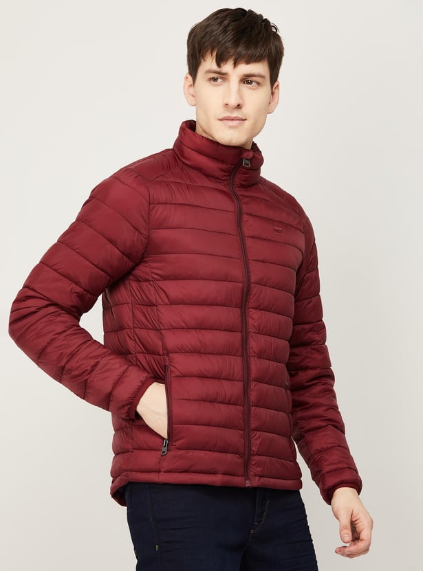 Levi's Red Puffer Jacket Buy LEVI'S Men Solid Mock Collar