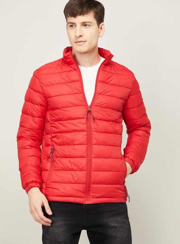 Buy POLO Men Solid Mock Collar Puffer Jacket from