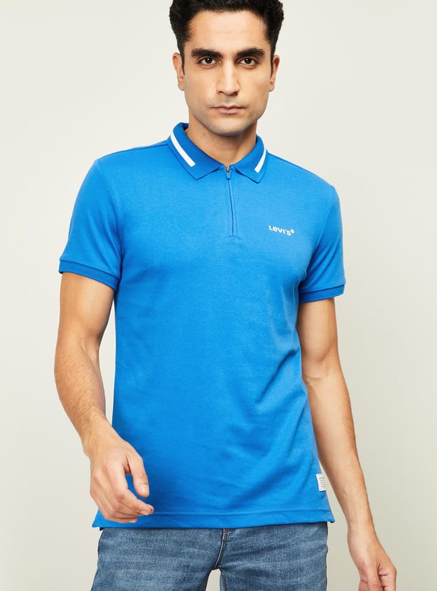 Buy LEVI'S Men Solid Regular Fit Polo T-shirt from Levi's at just