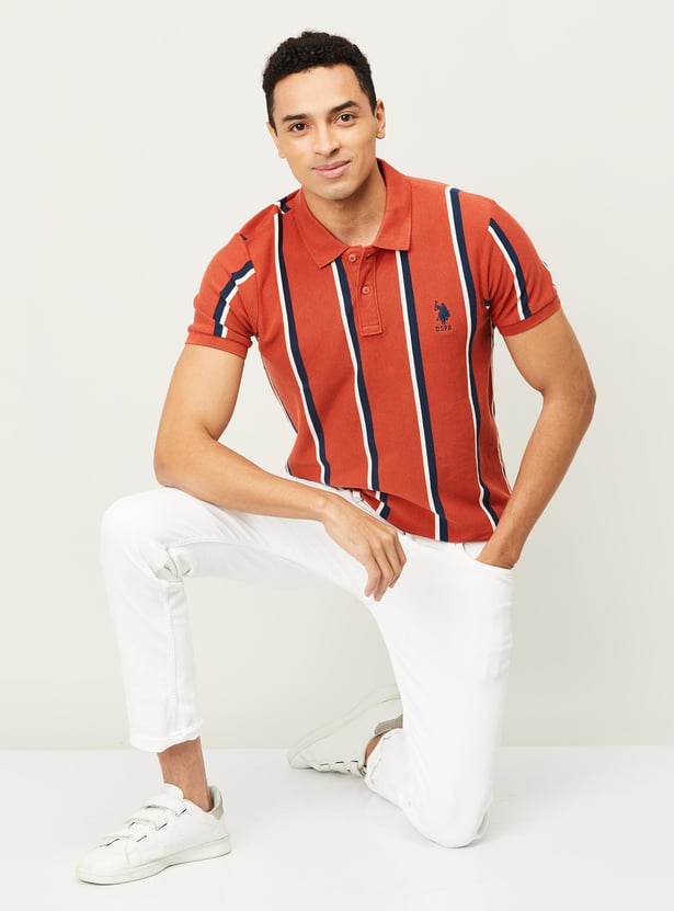 Polo Assn Red And White Striped Polo Shirt Polo Men Red White