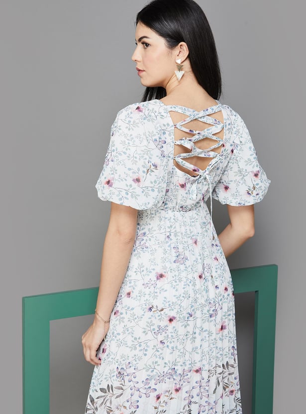 Buy CODE Women Floral Print Back Tie-Up Maxi Dress from CODE at - Main Image