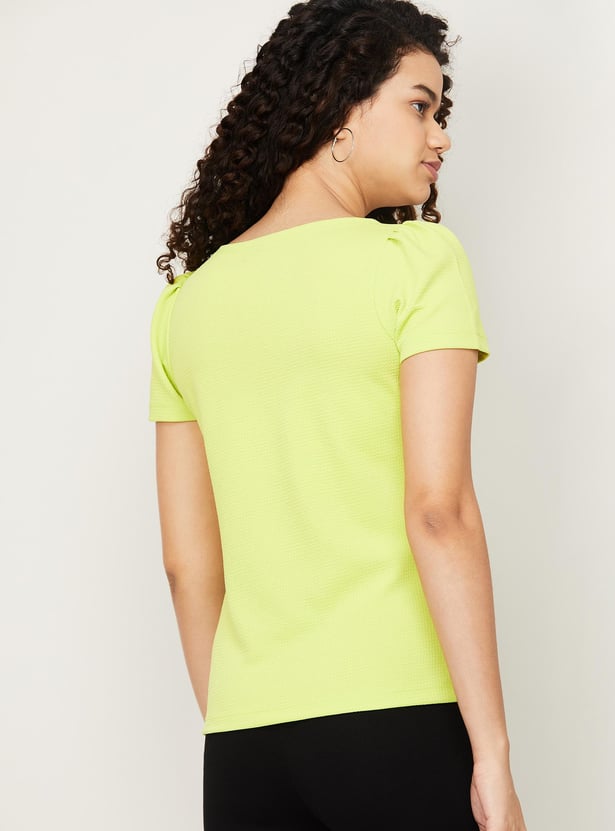 CODE Women Solid Round Neck T-shirt
