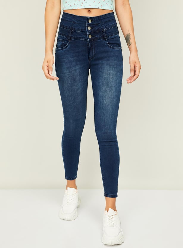 KRAUS Women Stonewashed Skinny Fit Jeans