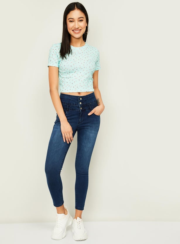 KRAUS Women Stonewashed Skinny Fit Jeans