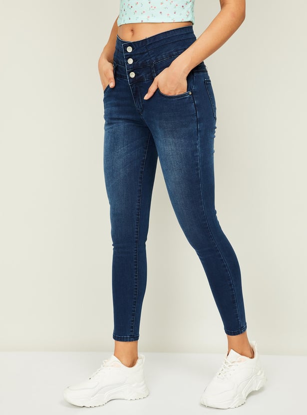 KRAUS Women Stonewashed Skinny Fit Jeans