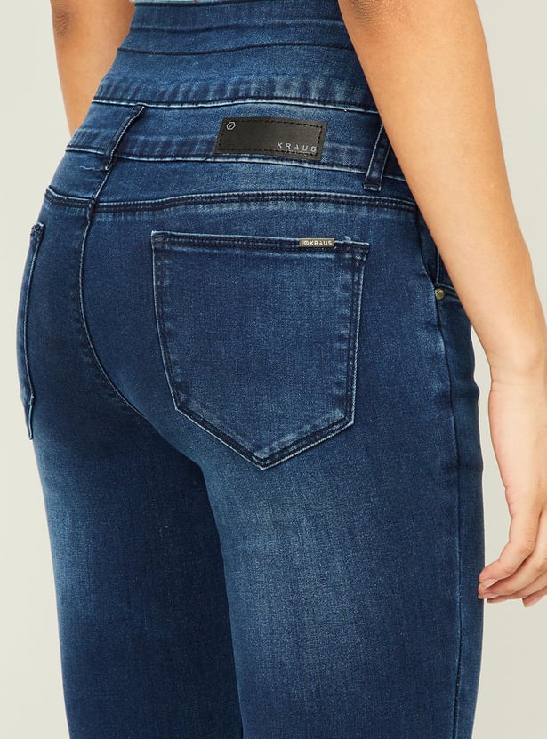 KRAUS Women Stonewashed Skinny Fit Jeans