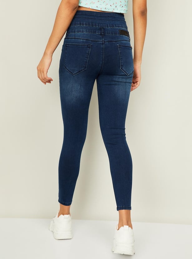 KRAUS Women Stonewashed Skinny Fit Jeans