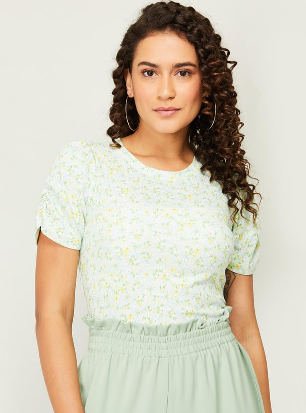 AND Women Printed Regular Fit Casual Top
