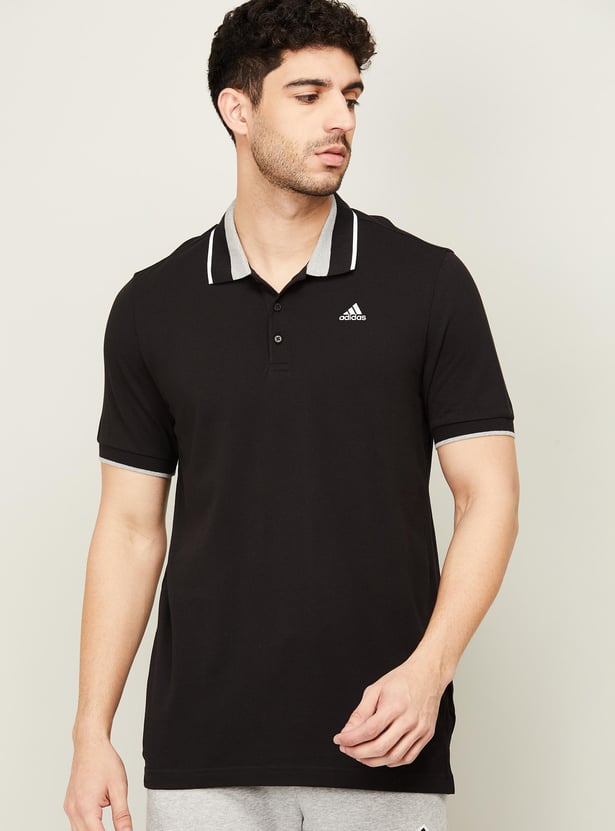 ADIDAS Men Solid Regular Fit Polo T-shirt