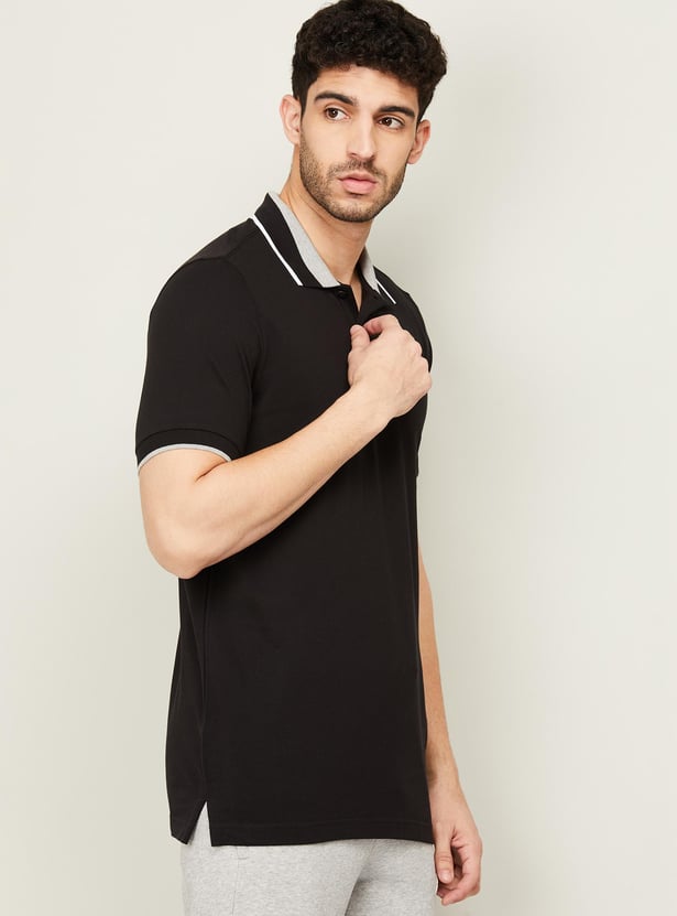 ADIDAS Men Solid Regular Fit Polo T-shirt