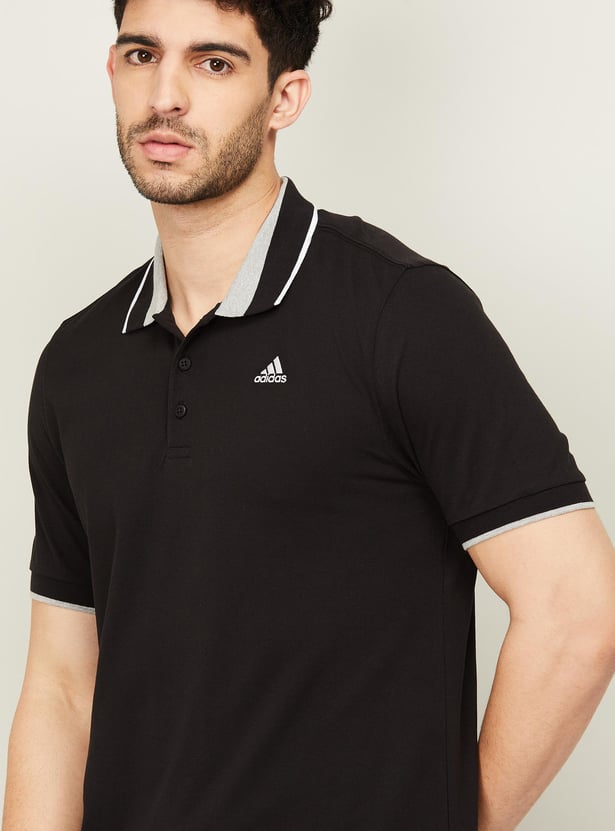 ADIDAS Men Solid Regular Fit Polo T-shirt