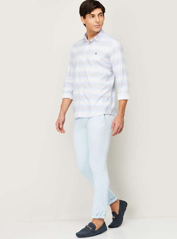 ALLEN SOLLY Men Solid Slim Fit Casual Trousers