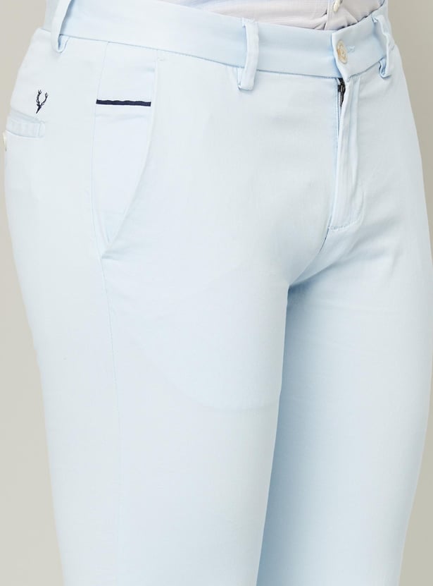 ALLEN SOLLY Men Solid Slim Fit Casual Trousers