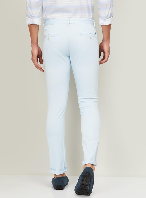 ALLEN SOLLY Men Solid Slim Fit Casual Trousers