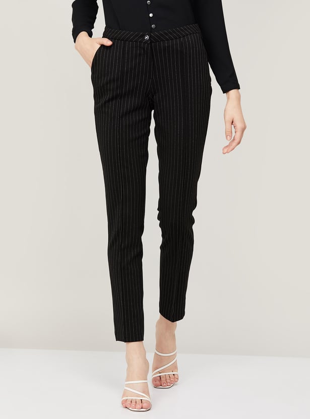 Buy ALLEN SOLLY Women Striped Casual Trousers from Allen Solly at