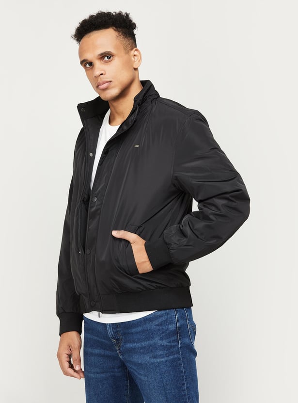 Buy CODE Men Solid Full Sleeves Zipped Jacket from CODE at just