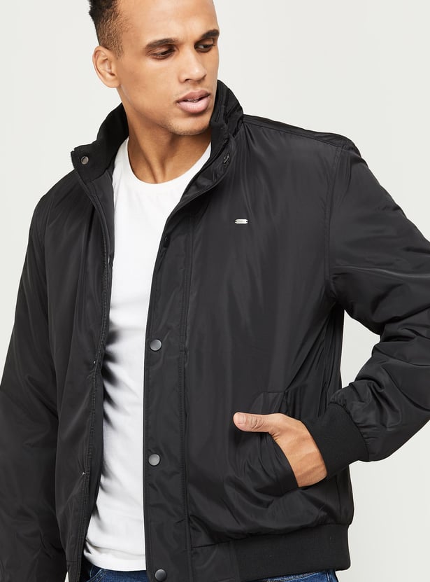 Buy CODE Men Solid Full Sleeves Zipped Jacket from CODE at just